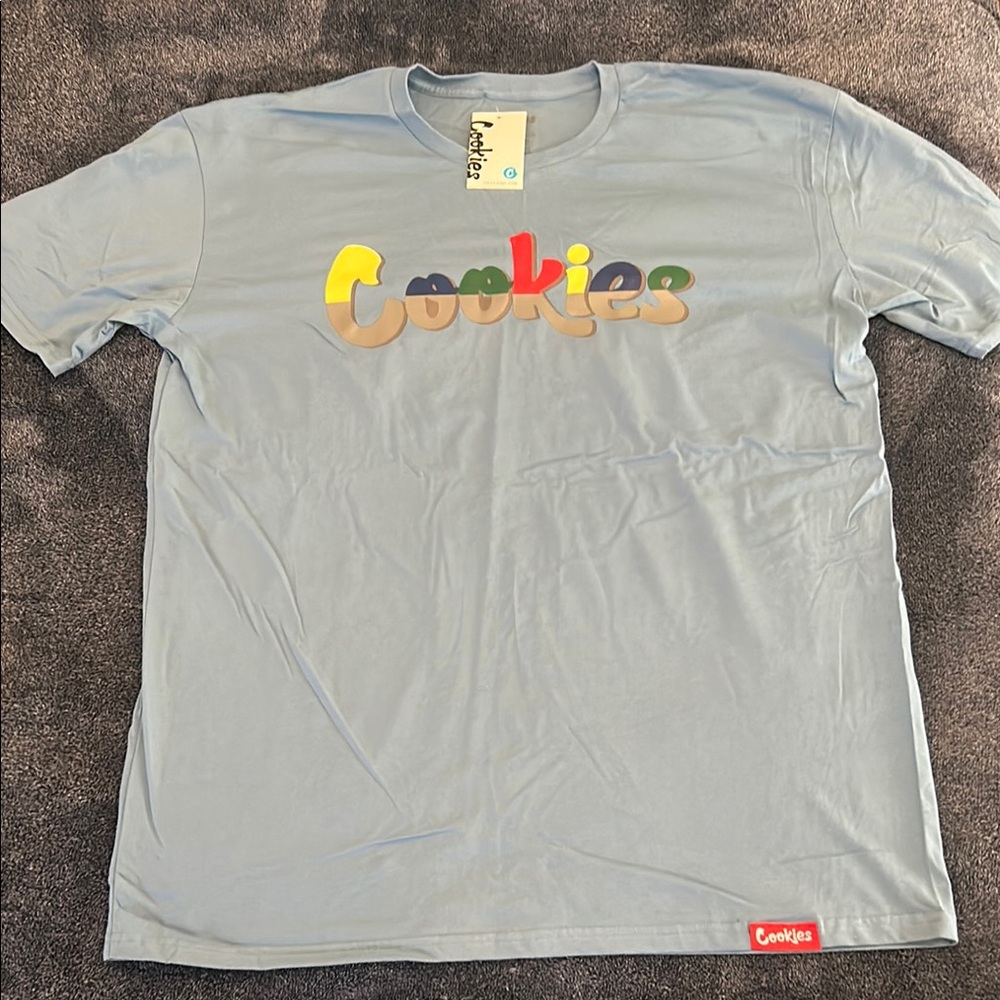 Light Blue Graphic T-Shirt Cookies Brand! Brand New! With tags! Size XXL